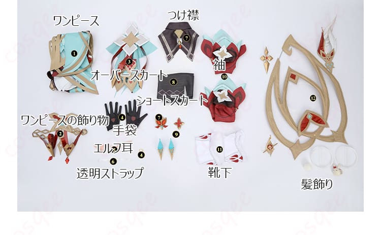 原神 アリス コスプレ衣装 セット内容一覧