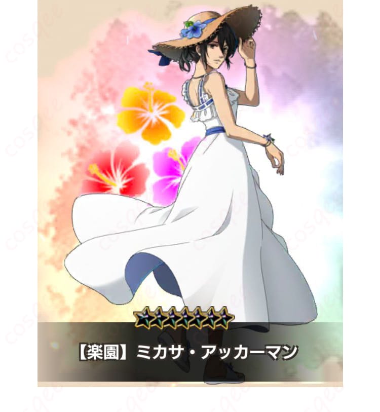 ブレオダ【楽園】ミカサ・アッカーマン コスプレ衣装 全体側面イメージ