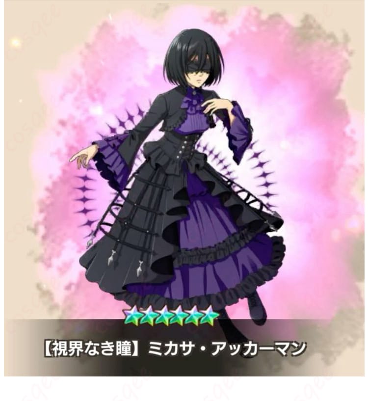 ブレオダ【視界なき瞳】ミカサ・アッカーマン コスプレ衣装 全体ディテール