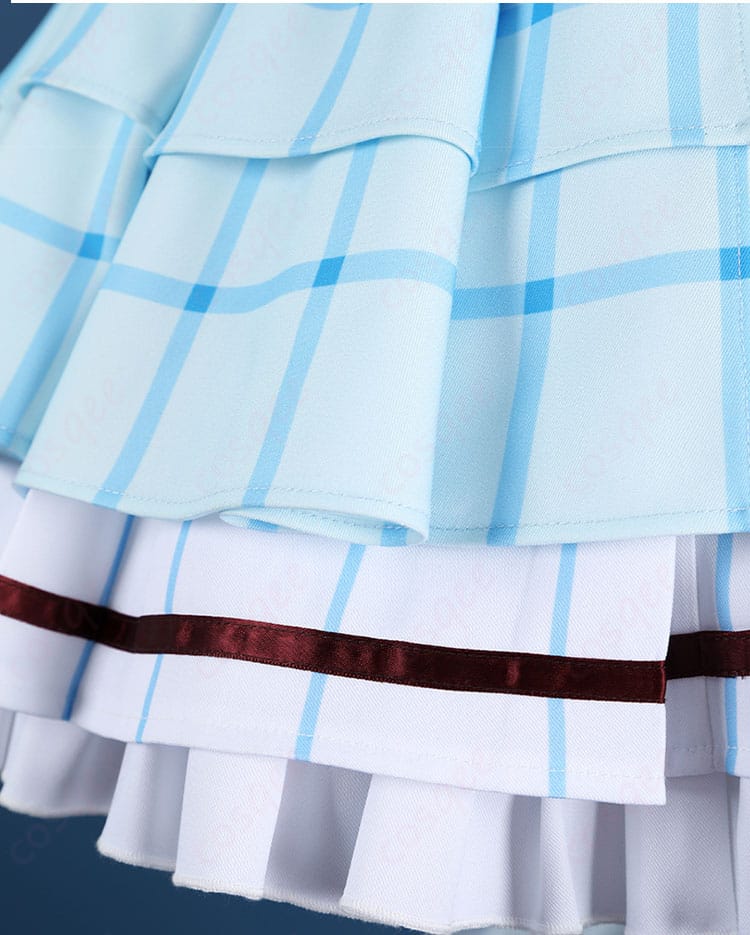 ラブライブ！サンシャイン!! 15周年記念衣装のセット内容（ワンピース、ベルト、靴下、耳飾り、髪飾り、ヘアピン）