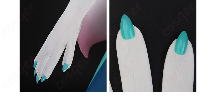 手袋のデザインとステッチのクローズアップ。指先の可動性を示す