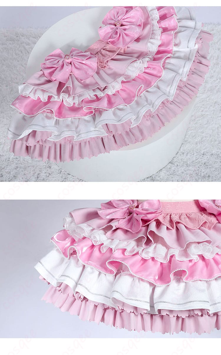 鹿目まどか アイドル衣装のスカート装飾ディテール（フレアと裾ライン）