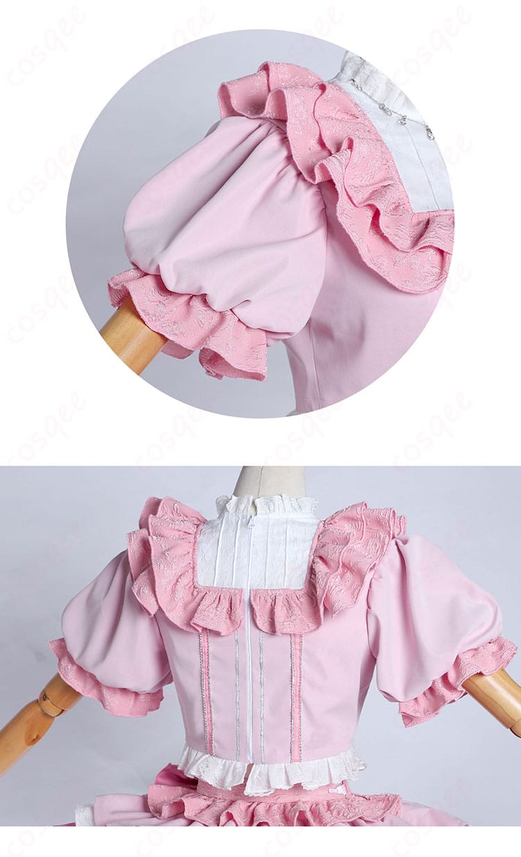 鹿目まどか アイドル衣装の肩周りと背面装飾ディテール（ステッチとライン）