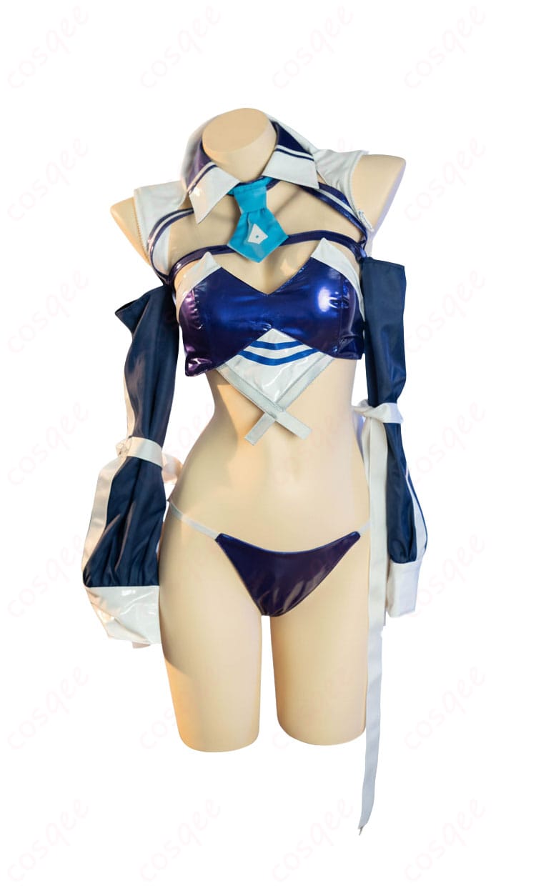 ニュージャージー ブラック・プレリュード衣装の正面ディスプレイ(トップス・チューブトップのラインが分かる)