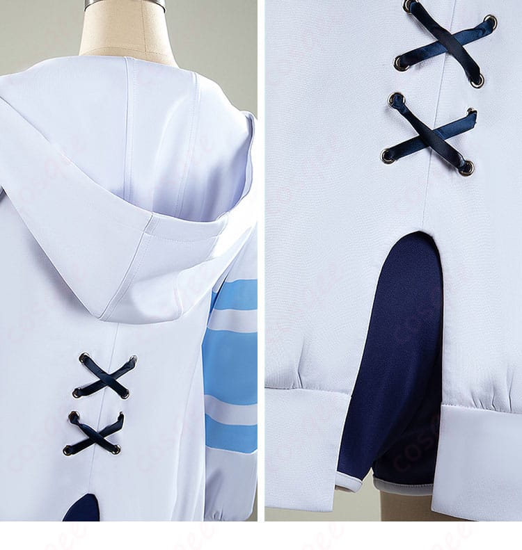 ウマ娘 シュヴァルグラン 夏凪ネイビードロップ コスプレ衣装 フードと背面ディテール 夏イベント向き