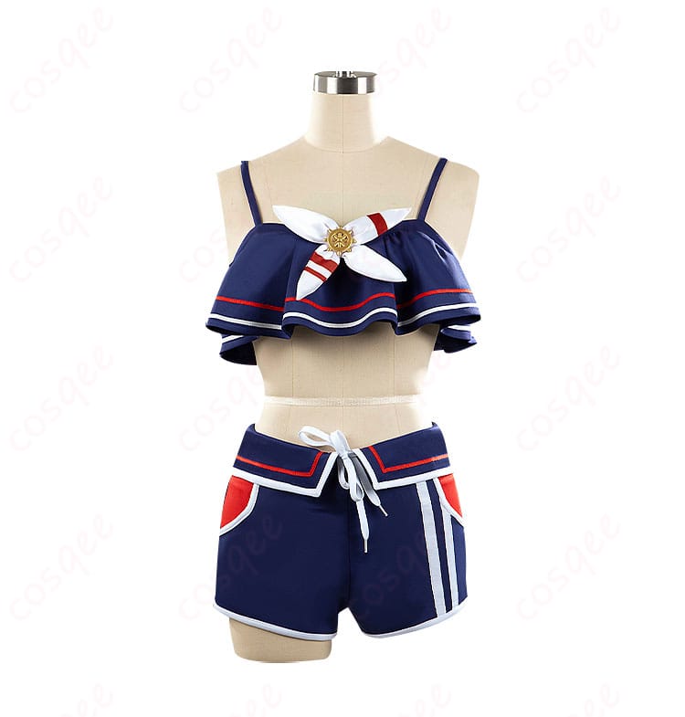 ウマ娘 シュヴァルグラン 夏凪ネイビードロップ コスプレ衣装 正面装飾ディテール ネイビー配色と装飾確認