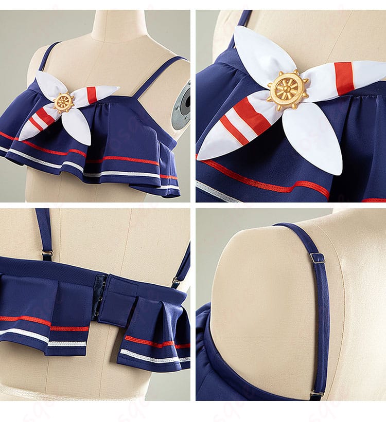 ウマ娘 シュヴァルグラン 夏凪ネイビードロップ コスプレ衣装 上衣装飾ディテール 胸元デザイン確認