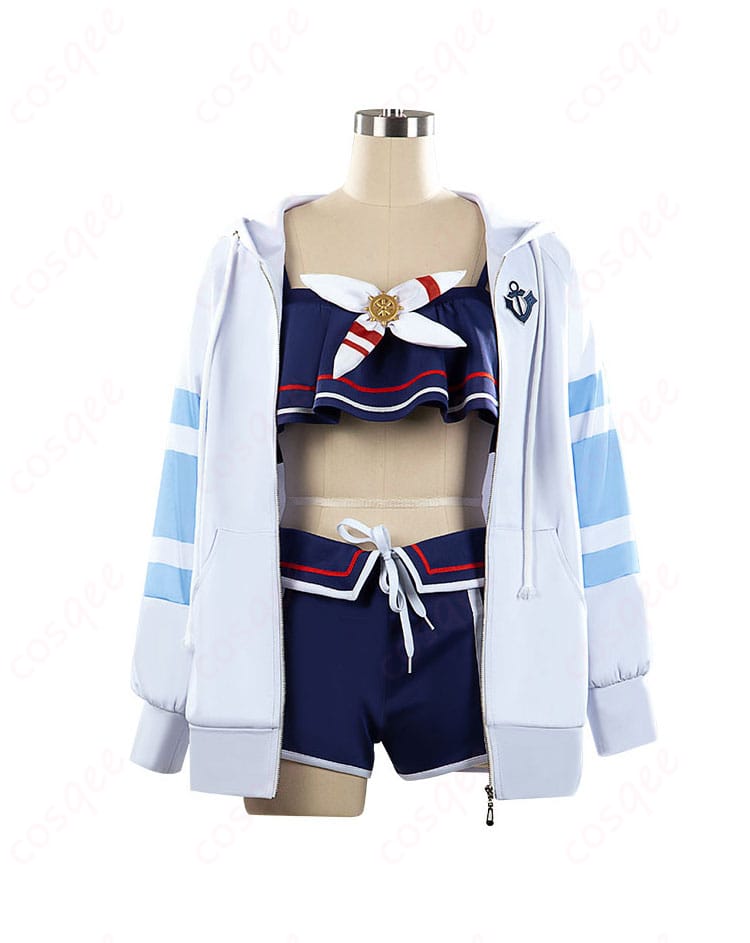 ウマ娘 シュヴァルグラン 夏凪ネイビードロップ コスプレ衣装 正面全身 水着勝負服のシルエット確認