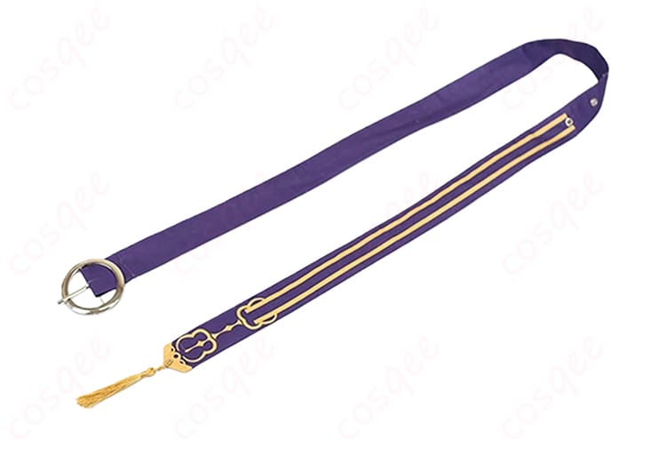 腰部の紫色系帯ディテール。色味の再現と結びの安定感が分かるクローズアップ