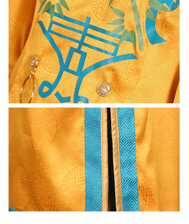 ヒプノシスマイク 白膠木簓 あっつあつ～の大成功！ コスプレ衣装の裾と側面斜めスリット装飾ディテール写真