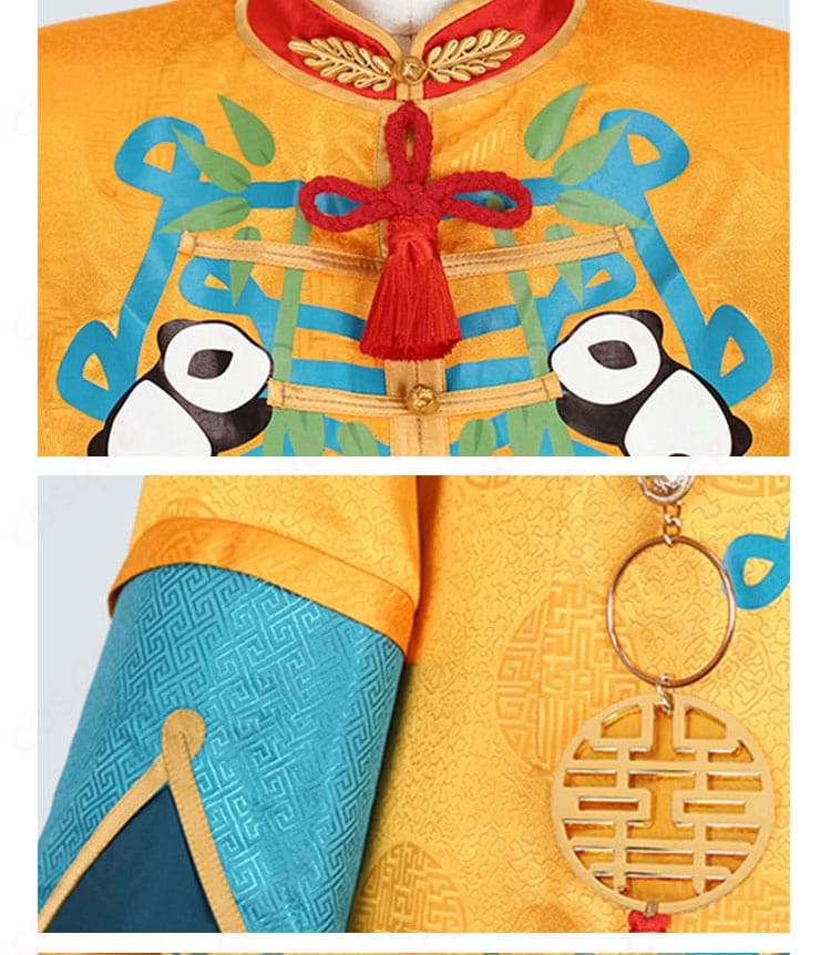 ヒプノシスマイク 白膠木簓 あっつあつ～の大成功！ コスプレ衣装の襟元と袖装飾ディテール写真