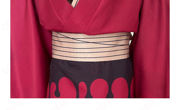 鬼滅の刃 童磨 着物 コスプレ衣装 正面腰部ディテール 帯まわりのデザインをチェック