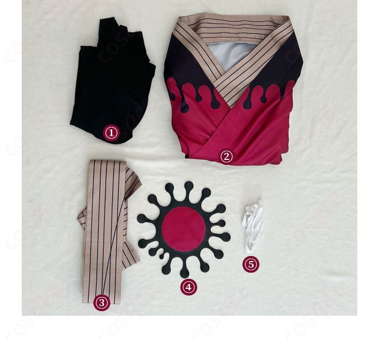 鬼滅の刃 童磨 着物 コスプレ衣装 セット内容一式 和服 インナー 帯 髪飾り付き