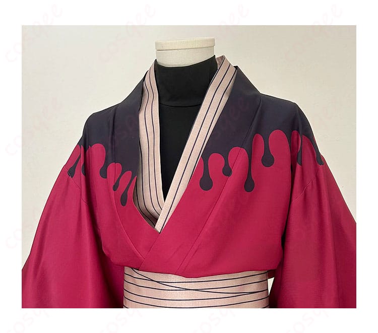 鬼滅の刃 童磨 着物 コスプレ衣装 上半身正面ディテール画像 襟元や配色の確認に