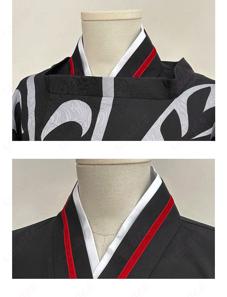 鬼滅の刃 鬼舞辻無惨 平安時代 コスプレ衣装 肩から上と衿元ディテール画像 顔周りの雰囲気チェックに