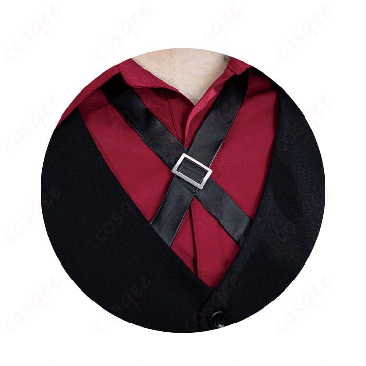 文スト 中原中也 スーツ衣装の襟元ディテール。チョーカーと胸飾りの配置まで作品イメージに忠実な再現