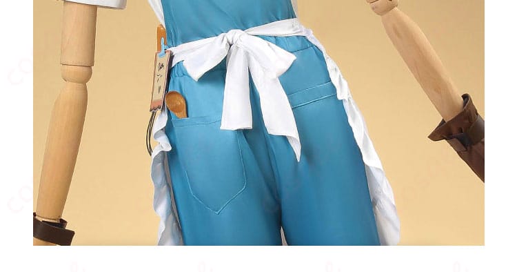 第五人格 ボンボン コスプレ衣装の背面装飾ディテール。ストラップと留め具の確認