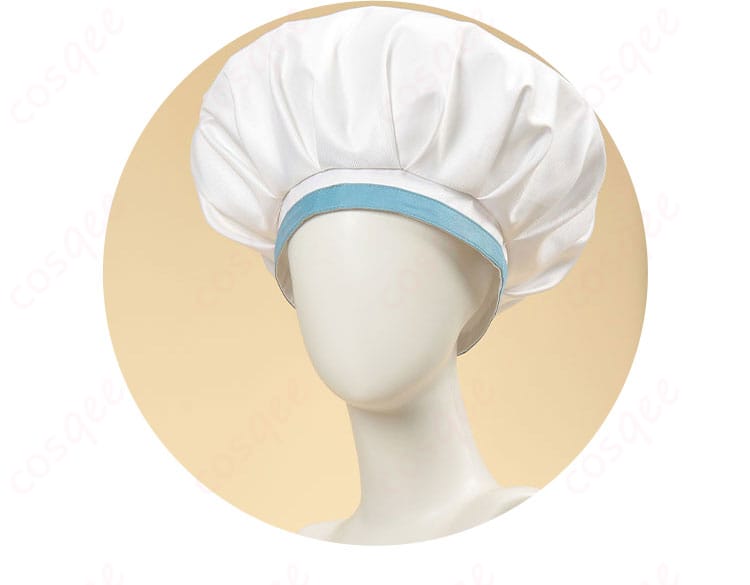 ボンボン 秘密のコック衣装のシェフ帽。小物の形状と縁取りディテール