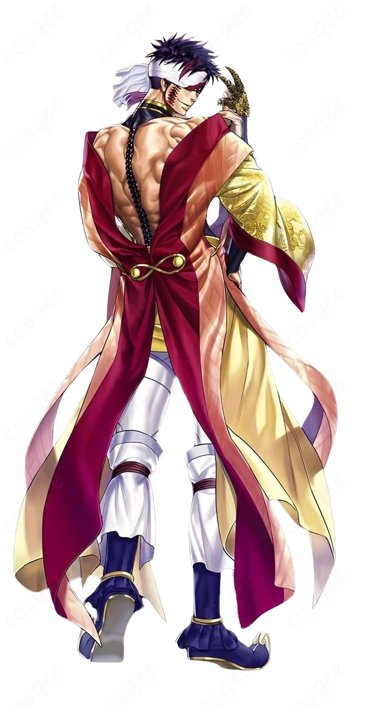 終末のワルキューレ 始皇帝コスプレ衣装の背面。マントのドレープと皇帝らしい存在感を強調した後ろ姿の全体画像