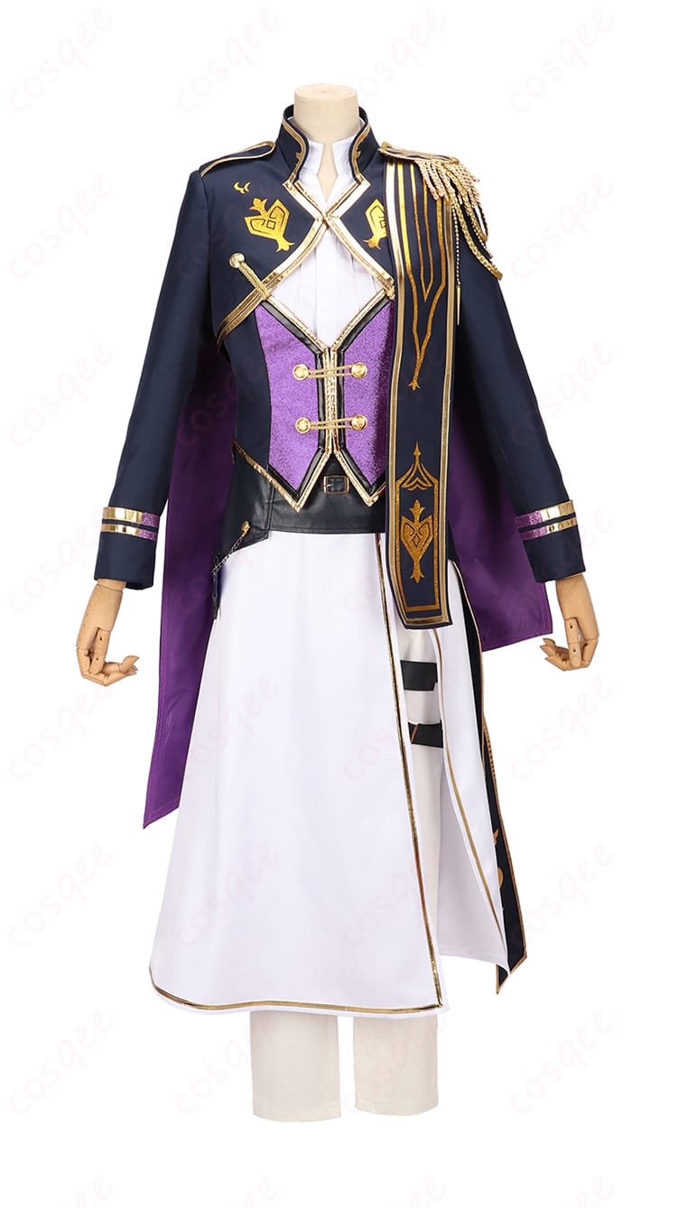 星導ショウ 共通衣装の上半身ディテール。コントラストの効いた配色とステージ映えする質感を強調した近接カット。