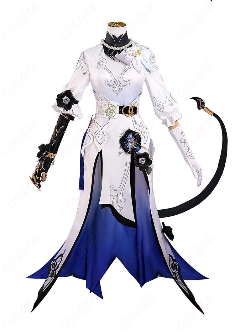 ダリア コスプレ衣装の正面全景。ワンピースと装飾の再現度が分かるショット