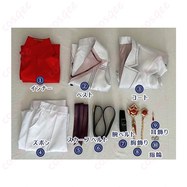 原神 タルタリヤ 原神FESフェス衣装 高再現でクール、撮影会・イベント即戦力のフルセット - 4枚目の画像