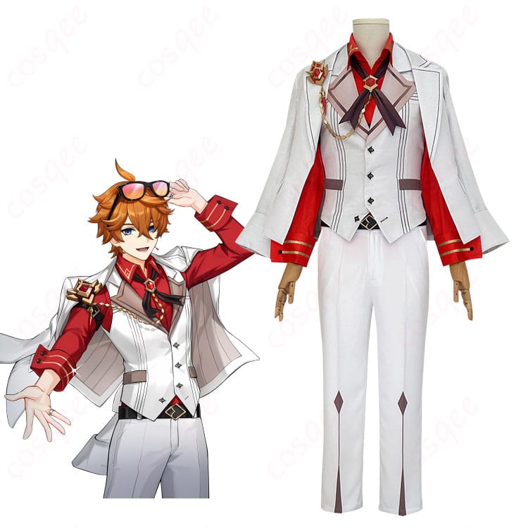 原神 タルタリヤ（公子/Childe）原神FESフェス衣装の人物着用イメージ。全体のシルエットとクールな雰囲気が分かる写真