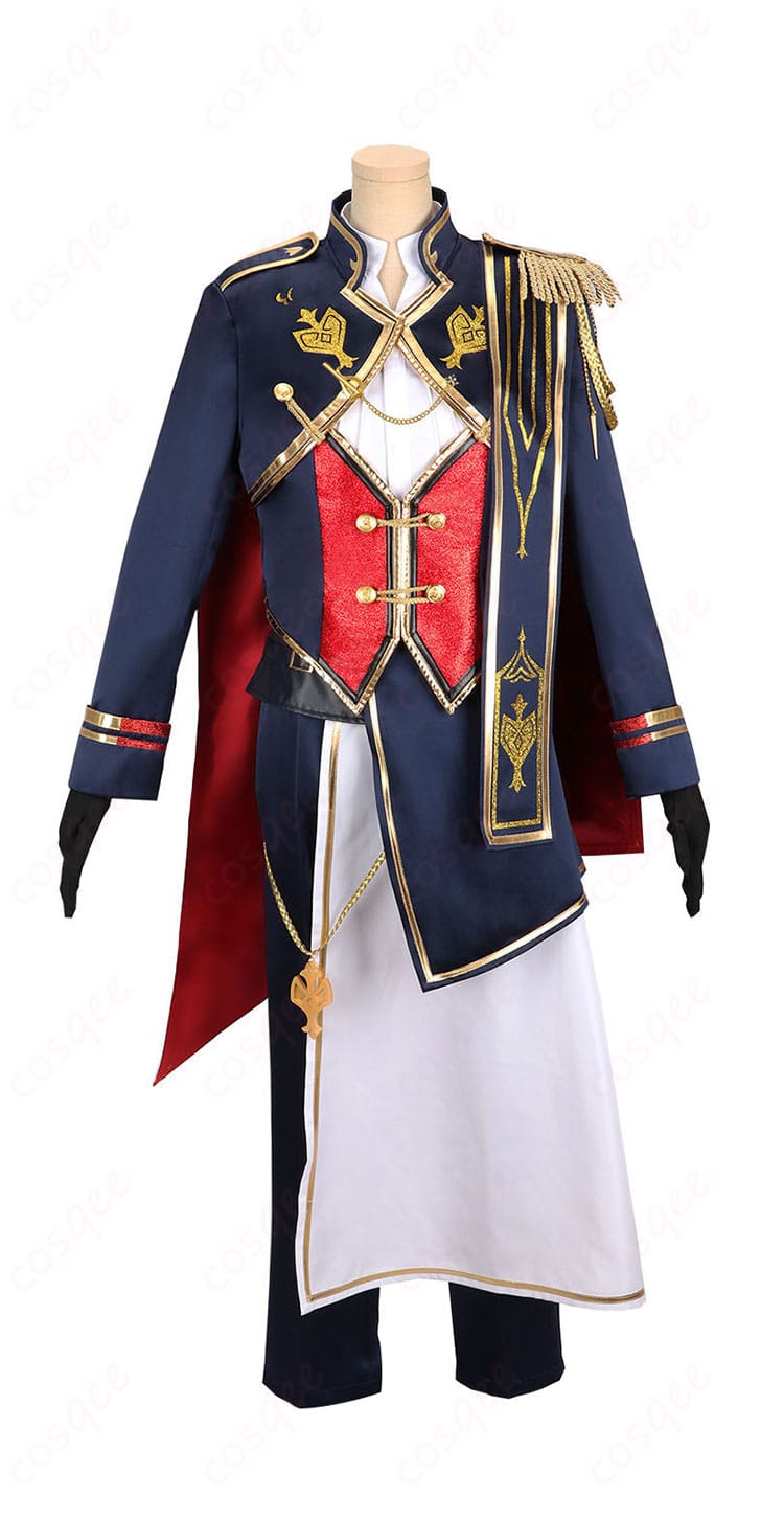 にじさんじ セラフ・ダズルガーデン 5th Anniversary 共通衣装の正面全体。コートとマントの重なり、胸元のベストとシャツのレイヤーを高再現で撮影。