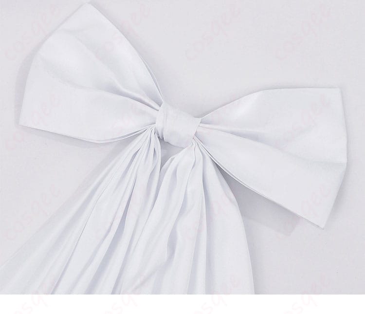 幽鬼 メイド服コスプレの白色リボン装飾ディテール。正面のアクセントポイント。