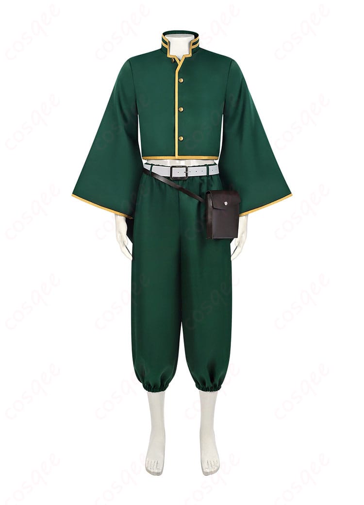 正面デザインの詳細。門襟と落ち着いた配色で霊媒師スタイルを忠実に表現。