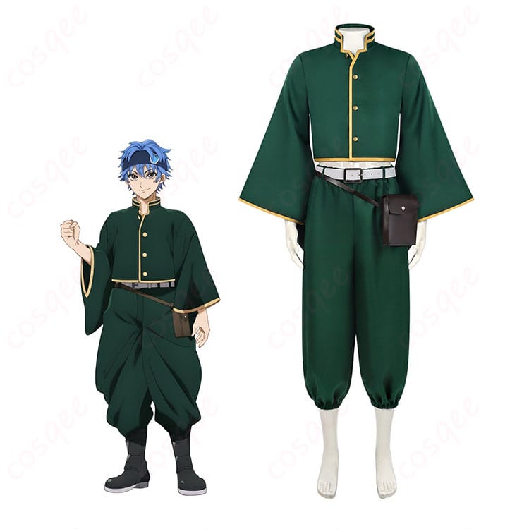 縁城蒼吏コスプレ衣装の全体イメージ。デッドアカウント主人公の霊媒師スタイルを高再現したセット。