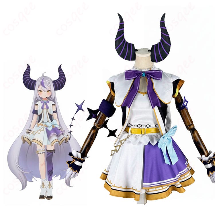 ホロライブ ラプラス・ダークネスのアイドル衣装を着用した全体イメージ。配色とシルエットが一目で分かるカット。