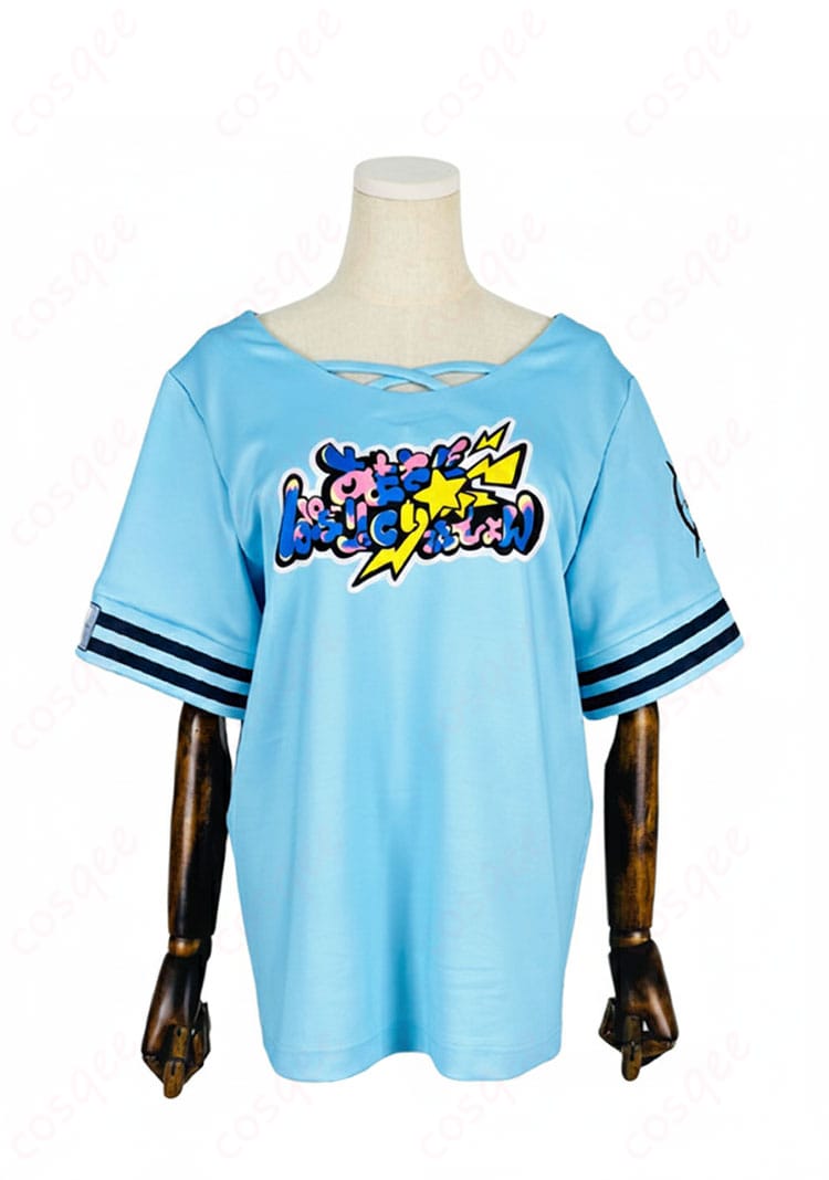 ホロライブ 水宮枢 Tシャツ私服コスプレ 正面全体。高再現プリントとナチュラルシルエットが分かる正面画像