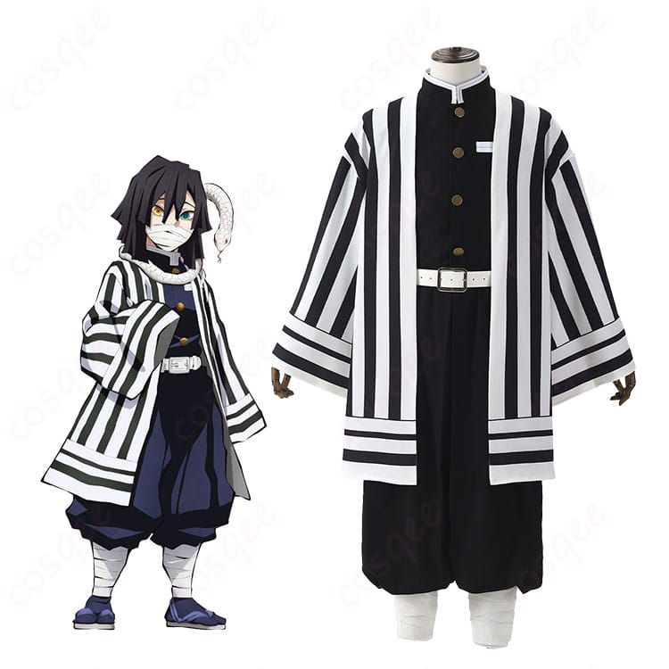 鬼滅の刃 伊黒小芭内の蛇柱・鬼殺隊隊服コスプレをモデルが全身着用したイメージ写真