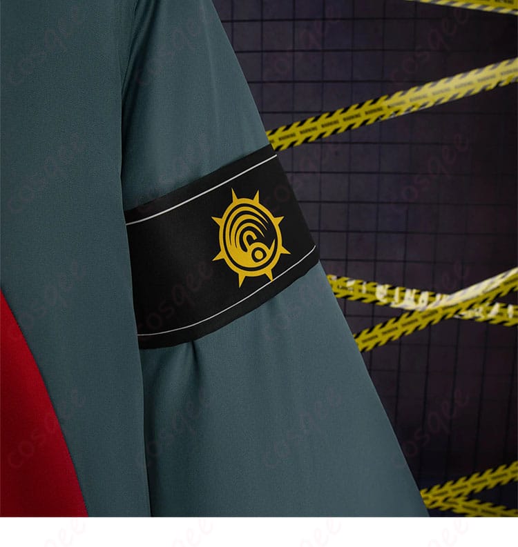 袖のエンブレム風装飾。近接撮影でも映える精緻な仕上がり。