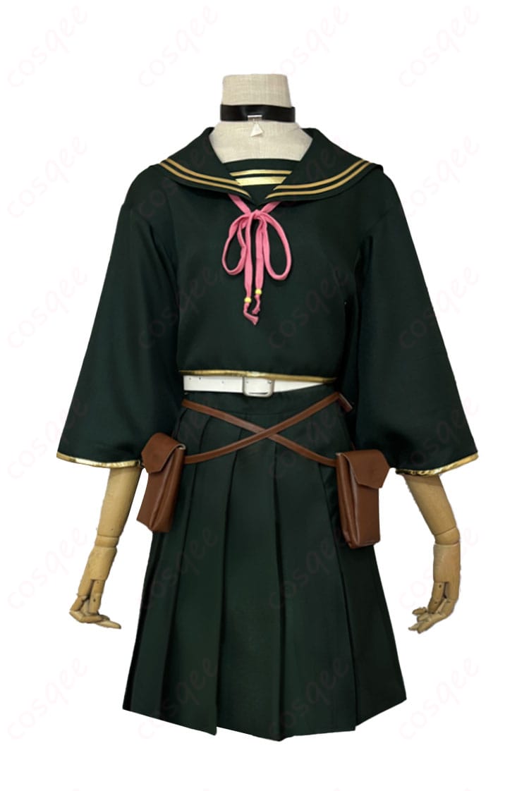 デッドアカウント 漆栖川希詠 コスプレ衣装の正面。トップスとスカートのバランス、学園テイストの配色を確認。