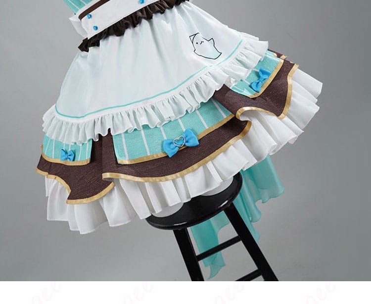 ミント・ファントーム メイド服のスカート部分。ふんわり広がるフォルムで歩きや回転の動きが映える。