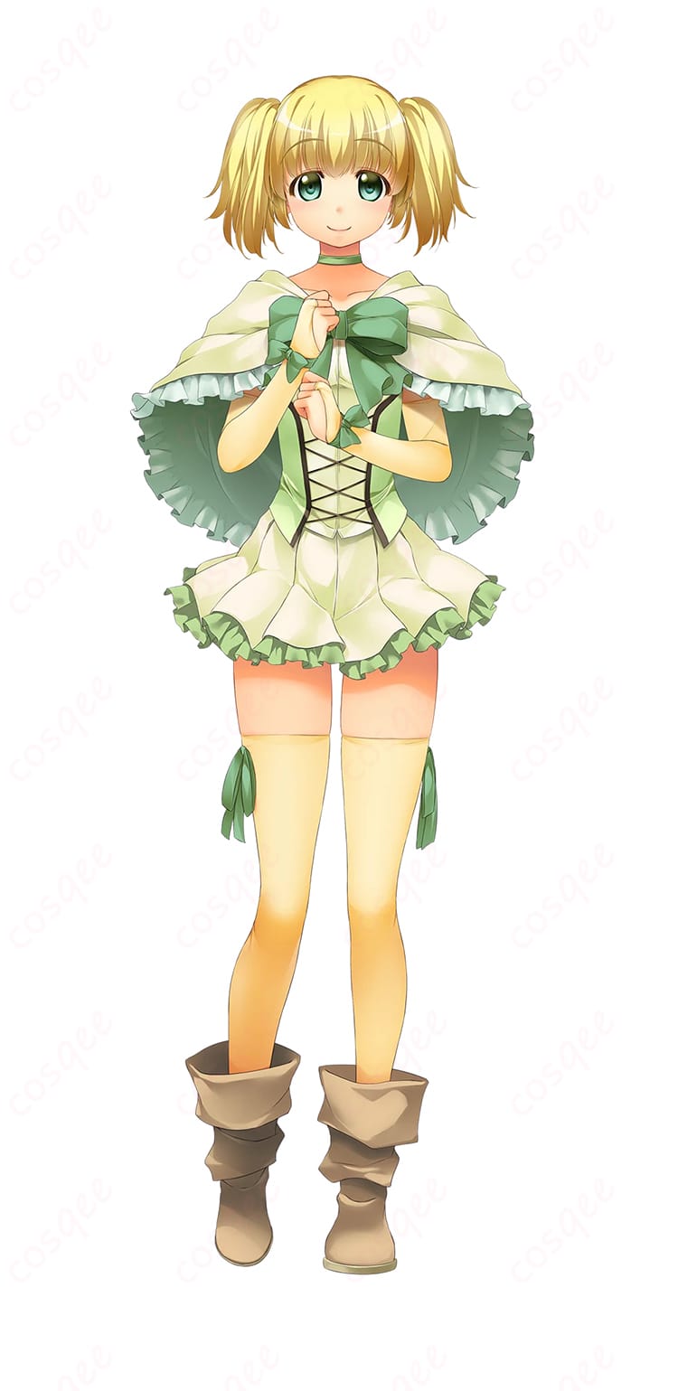 悠久幻想曲 マリア・ショート リバイバル版コスプレ衣装の正面全身。清楚で優しい雰囲気を高再現したシルエットと配色が分かる商品画像