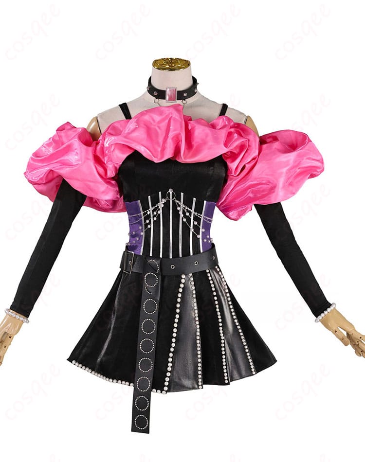 ホロライブ 綺々羅々ヴィヴィ ステージ衣装2025 正面全体図。華やかな配色と美シルエットを確認できる画像。