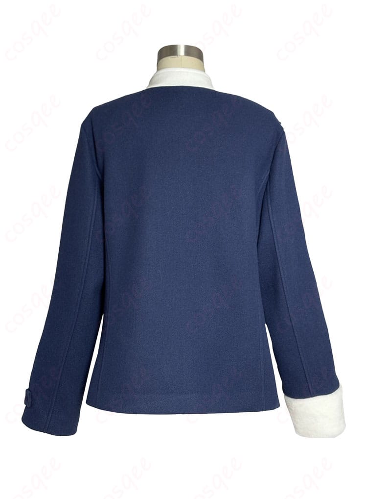 ユキノビジン 勝負服コート背面。後ろ姿のシルエットと配色切替、背面ラインの美しさを表現。