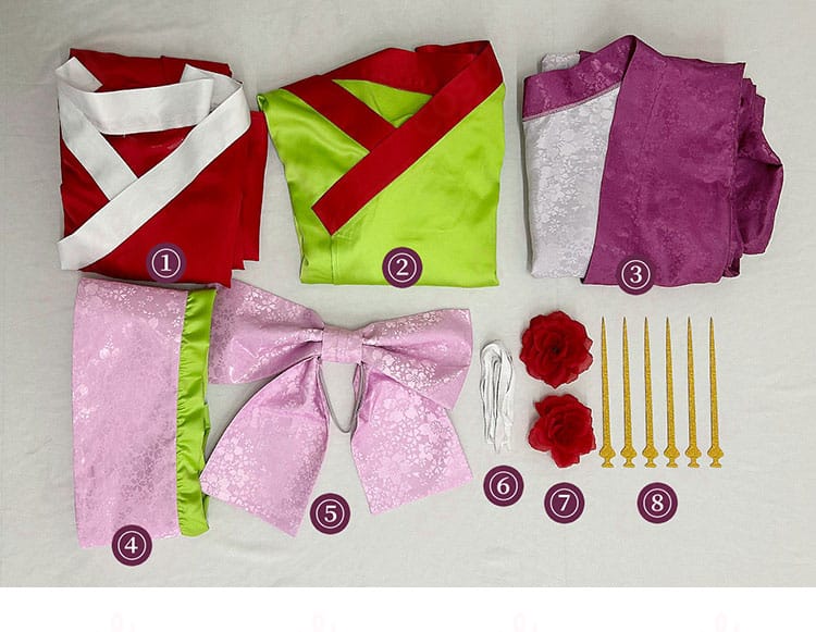 黒執事 藍猫 花魁風コスプレ衣装のセット内容イメージ。撮影に使いやすい基本構成。