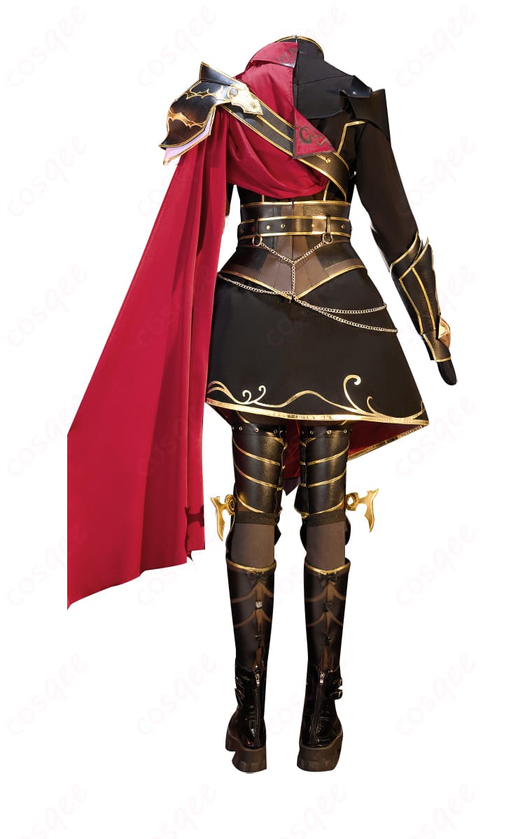 青柳冬弥 シュヴァリエ・ノワール衣装の背面カット（マントの落ち感と背面ベルト）