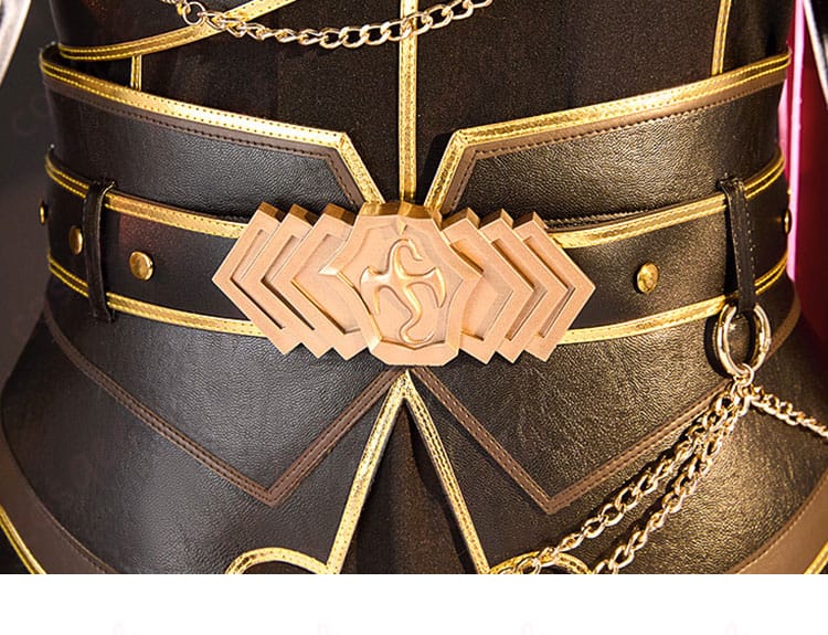 コルセットベルトと腰飾りのディテール（青柳冬弥 シュヴァリエ・ノワール）