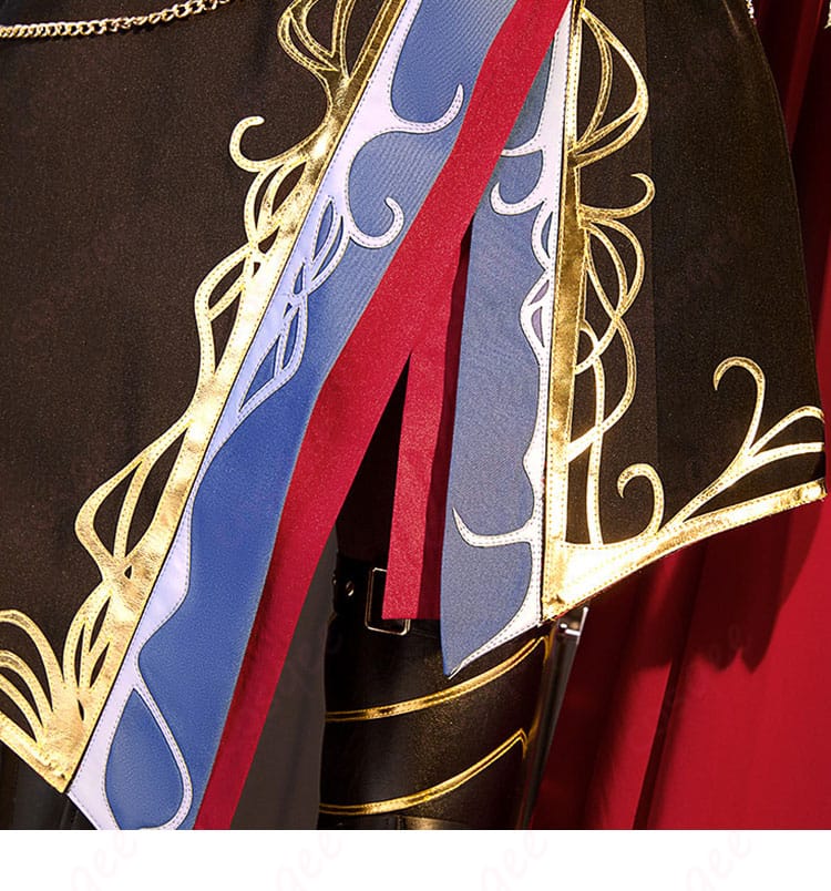 裾の装飾ディテール（青柳冬弥 シュヴァリエ・ノワール／ラインと装飾パーツ）