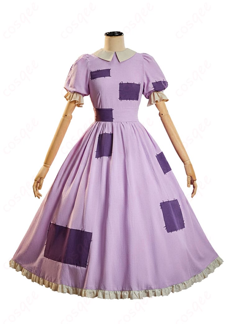 ラガサ コスプレ衣装の正面全体。ワンピースと帯のライン、可愛らしいドール風デザインが分かるカット