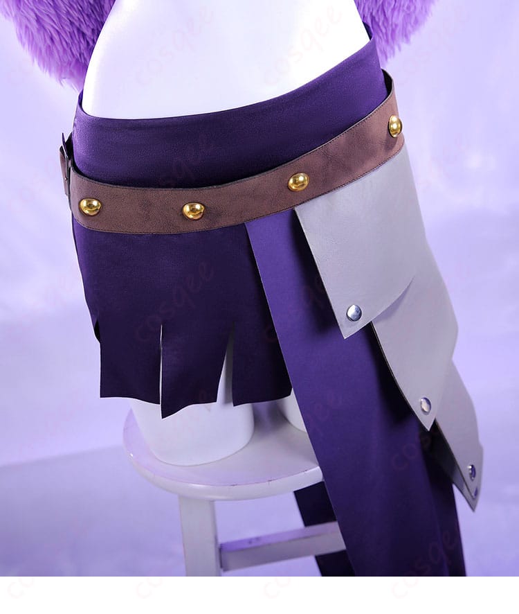 ニコ・ロビン エルバフ編コスプレ スカート装飾。動きに合わせ揺れる裾の表情とレイヤーの見え方。