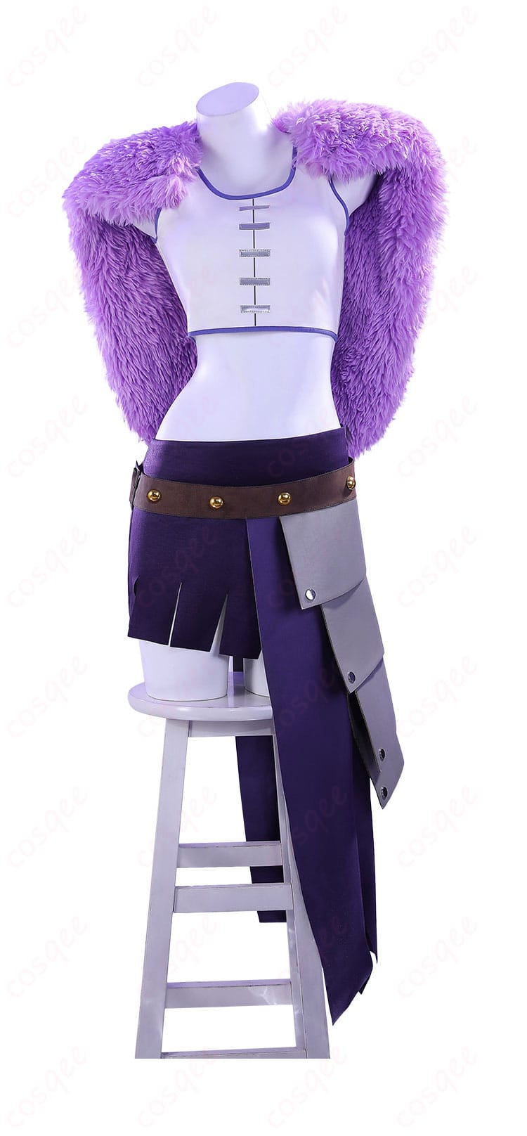 ONE PIECE ニコ・ロビン エルバフ編コスプレ 正面全体。高コントラスト配色と美バランスのシルエットが分かるカット。