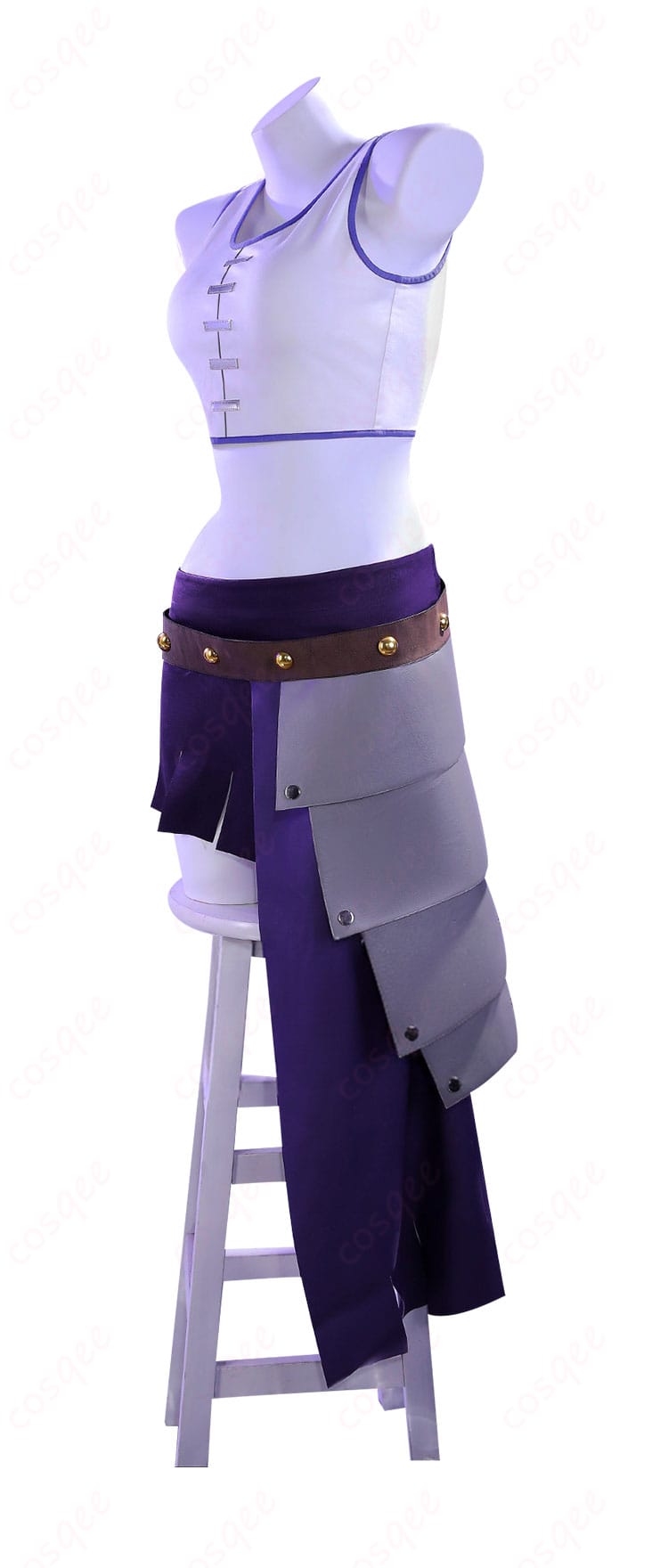 ONE PIECE ニコ・ロビン エルバフ編コスプレ 側面。体のラインを美しく見せるカッティングとレイヤー構成を確認。