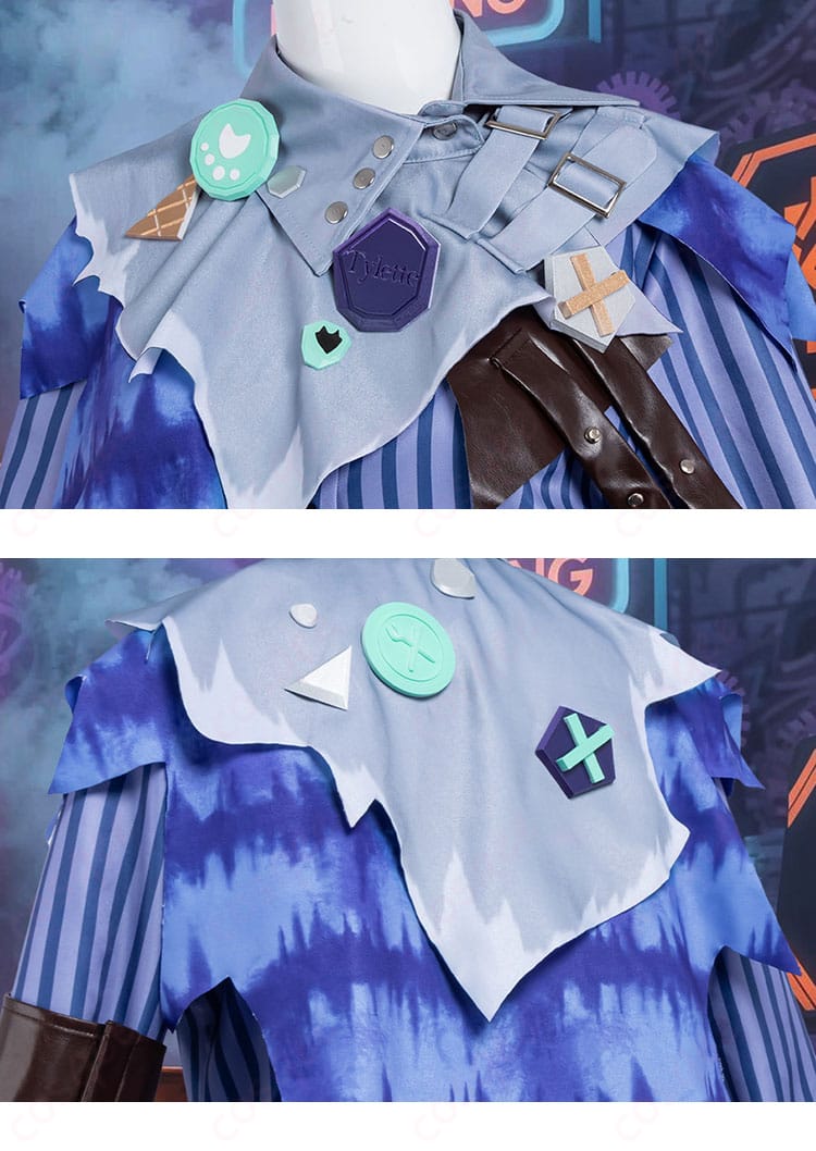 ストール装飾のディテール。縁取りとドレープ感が分かる「境界の狭間にて」の象徴的アクセント。