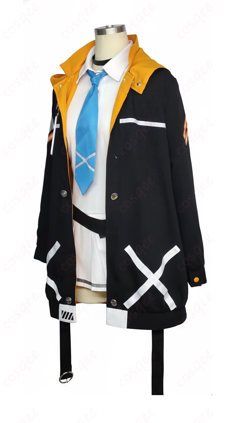 音瀬コタマ衣装の左側面図。袖のラインやスカートの落ち方、側面からのシルエットが分かる。